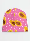 Детская шапка / Папайя на розовом