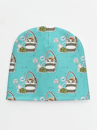 Детская шапка / Панда на рыбалке