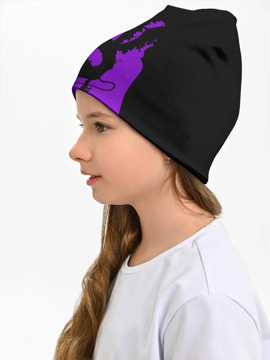 Детская шапка / Чёрный клевер демон в сиреневом