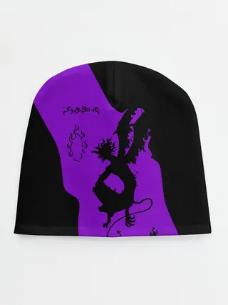 Детская шапка / Чёрный клевер демон в сиреневом