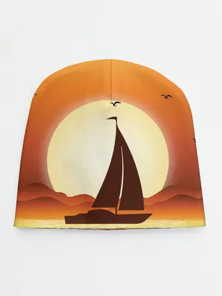 Детская шапка / Кораблик на закате