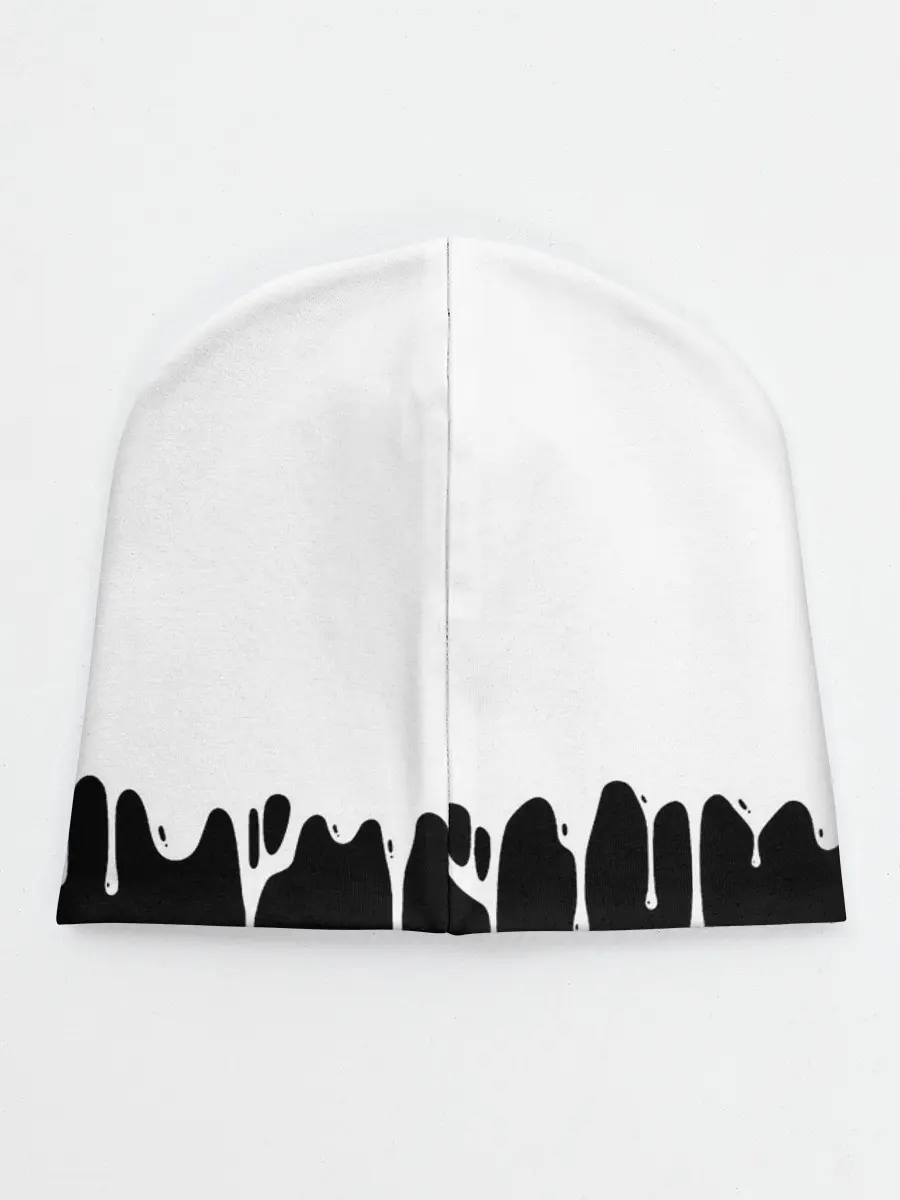 Детская шапка / Черный Аста белая краска