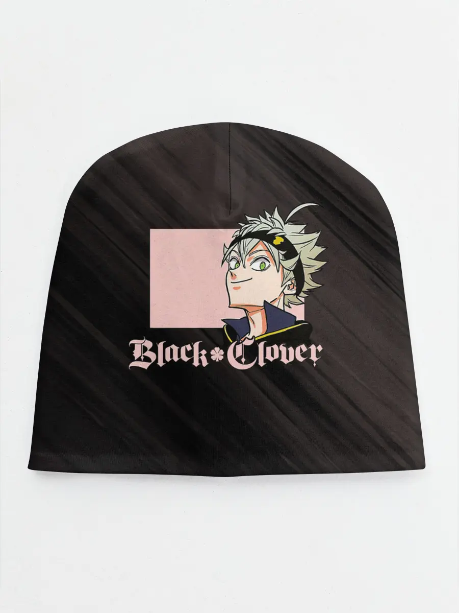 Детская шапка / Чёрный клевер Аста в розовом