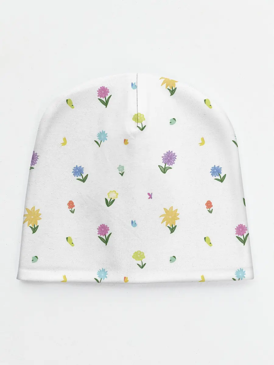 Детская шапка / Цветы и бабочки