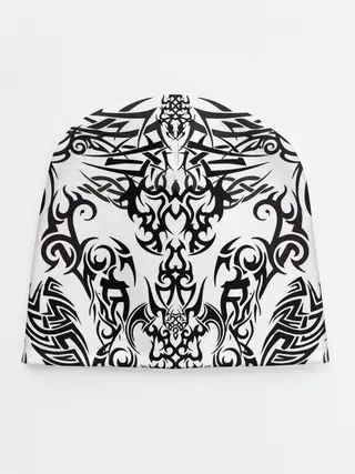 Детская шапка / ТАТУ ЧЕРНО БЕЛОЕ УЗОР