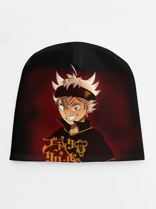 Детская шапка / Чёрный клевер улыбка Аста