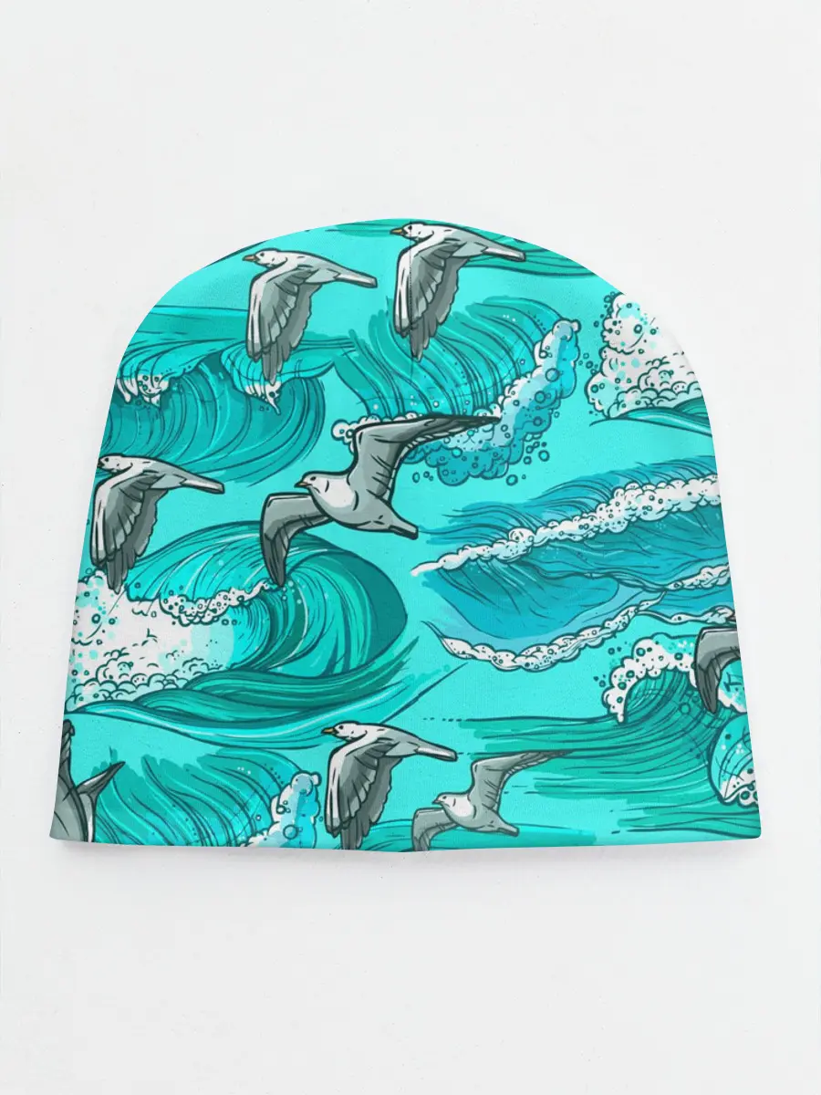 Детская шапка / Чайки в море