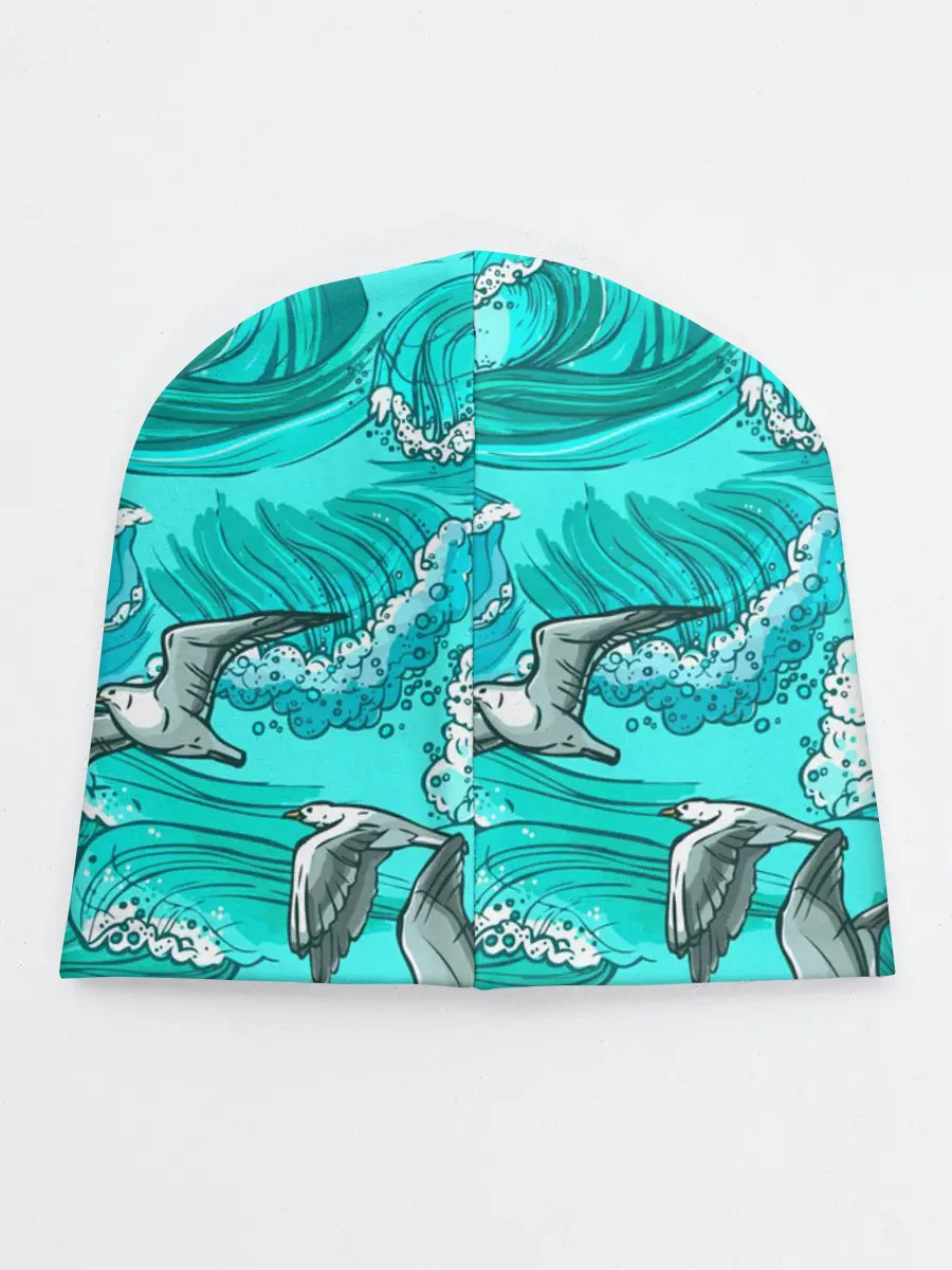 Детская шапка / Чайки в море