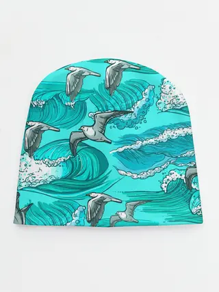 Детская шапка / Чайки в море