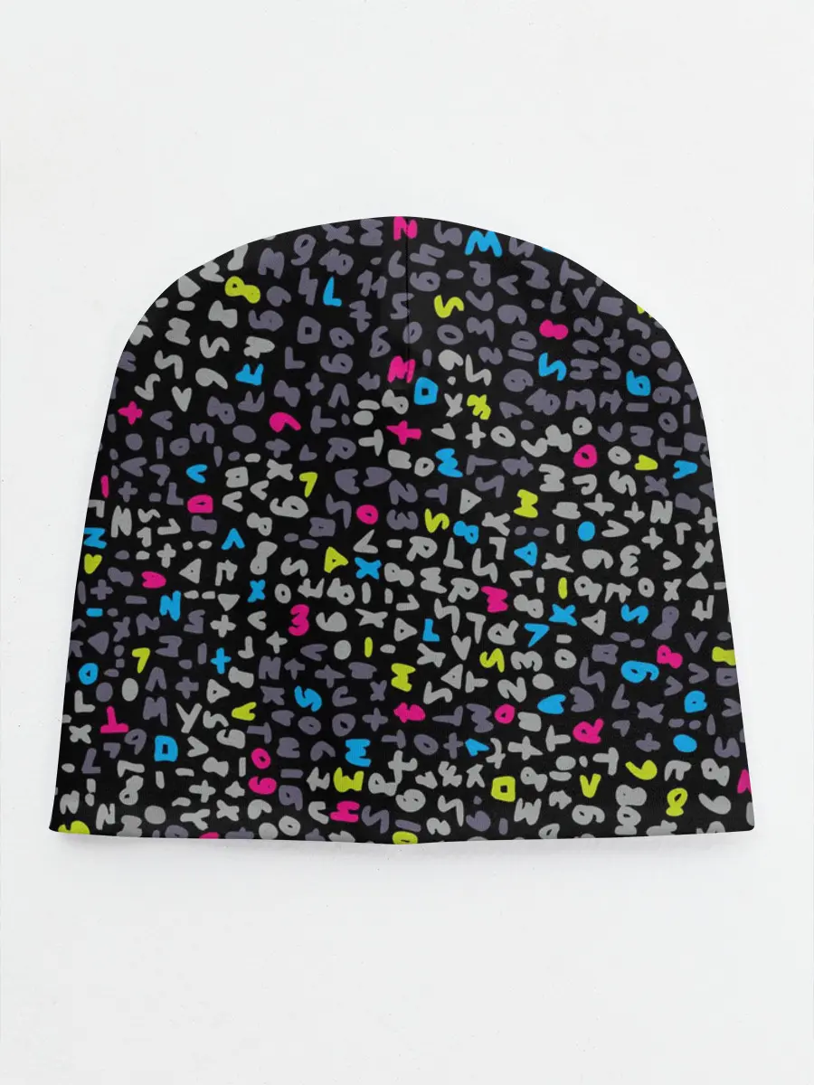 Детская шапка / Символы на черном