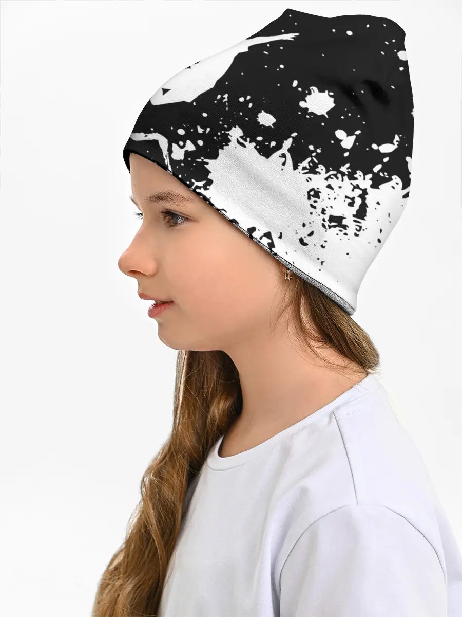 Детская шапка / Fly High Haikyu!! черно - белый