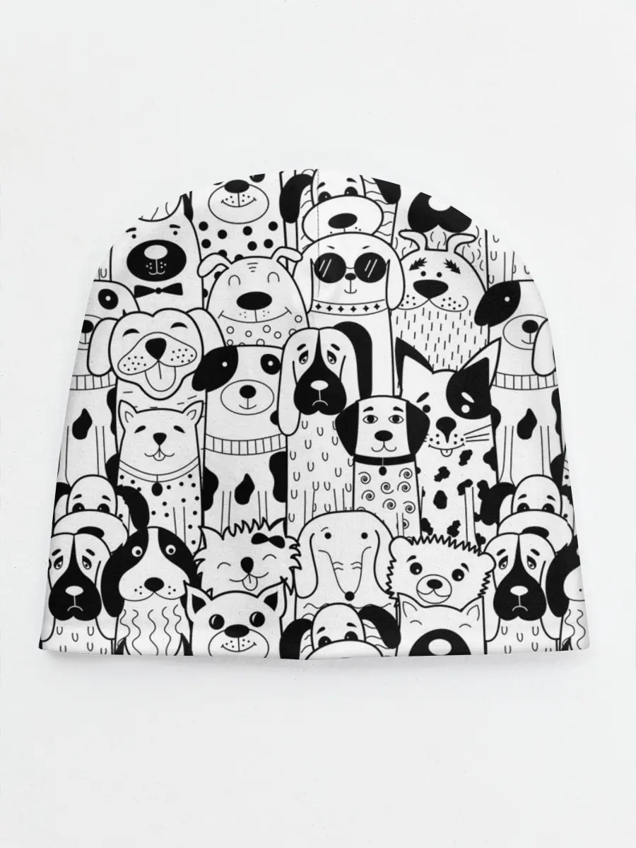 Детская шапка / Собаки черно-белое