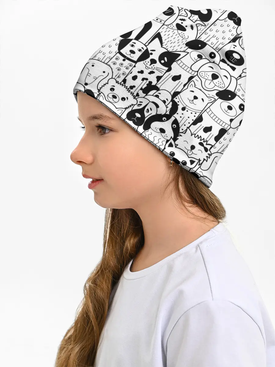 Детская шапка / Собаки черно-белое