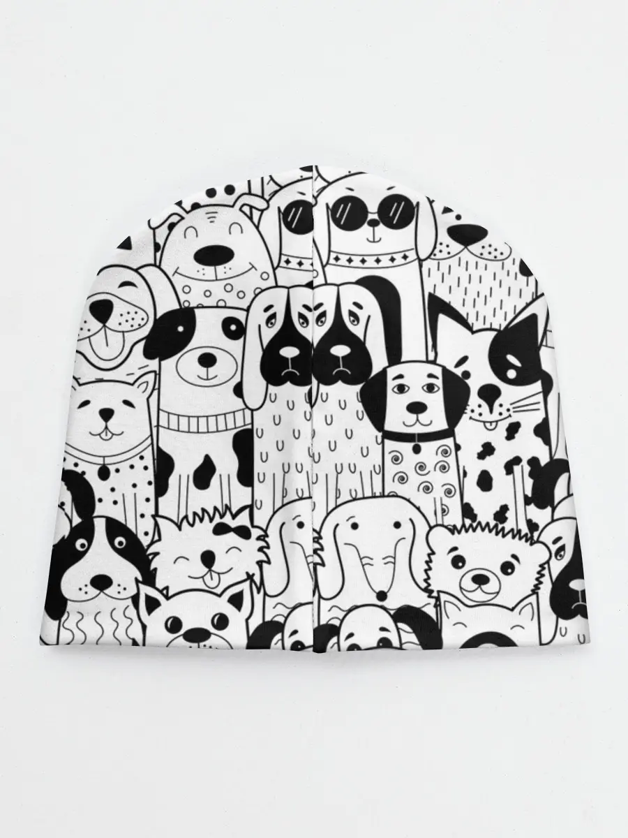 Детская шапка / Собаки черно-белое
