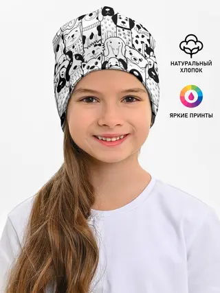 Детская шапка / Собаки черно-белое