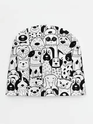 Детская шапка / Собаки черно-белое