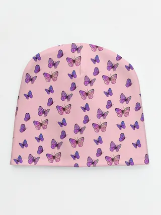 Детская шапка / Бабочки фиолетовые | 2
