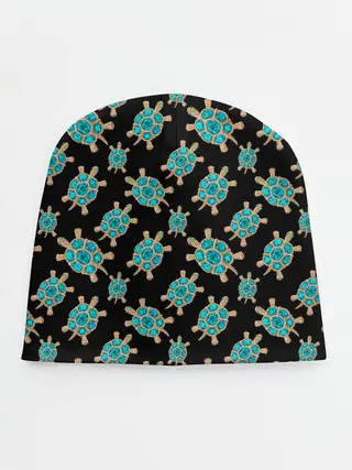 Детская шапка / Бирюзовые черепашки брошка