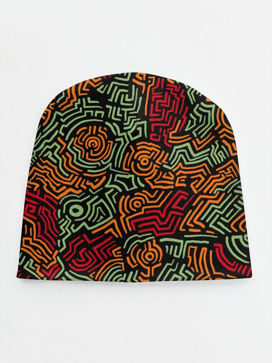 Детская шапка / абстрактный узор линии