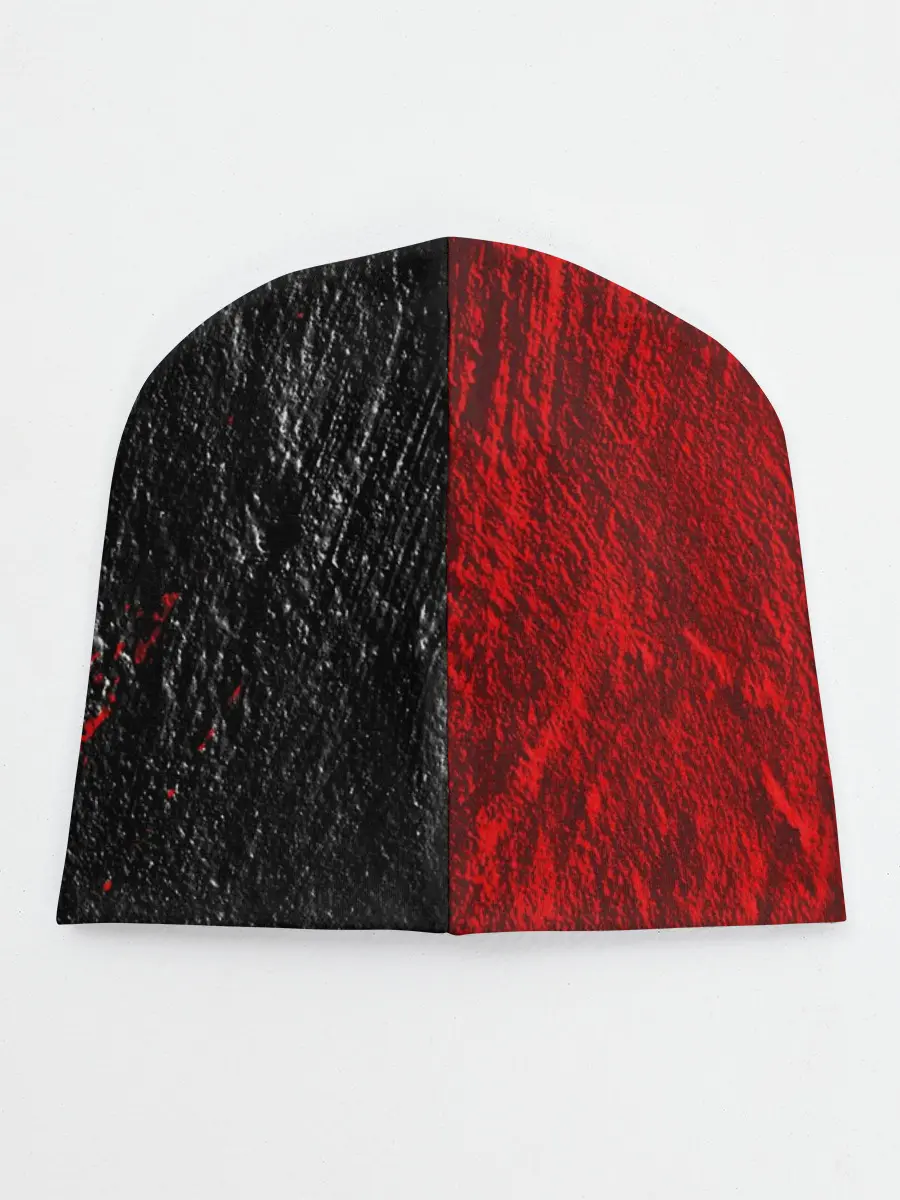 Детская шапка / Красное чёрное 3D