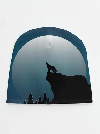 Детская шапка / ВОЛК И ЛУНА 3D