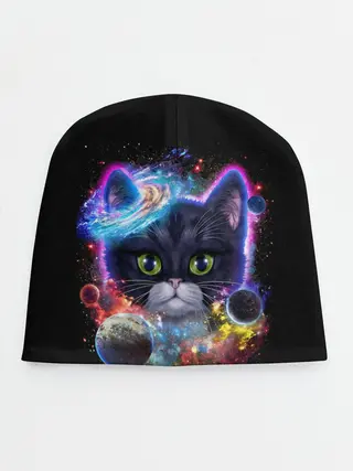 Детская шапка / Космический котик и планеты