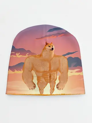 Детская шапка / Мем собака качок DOGE