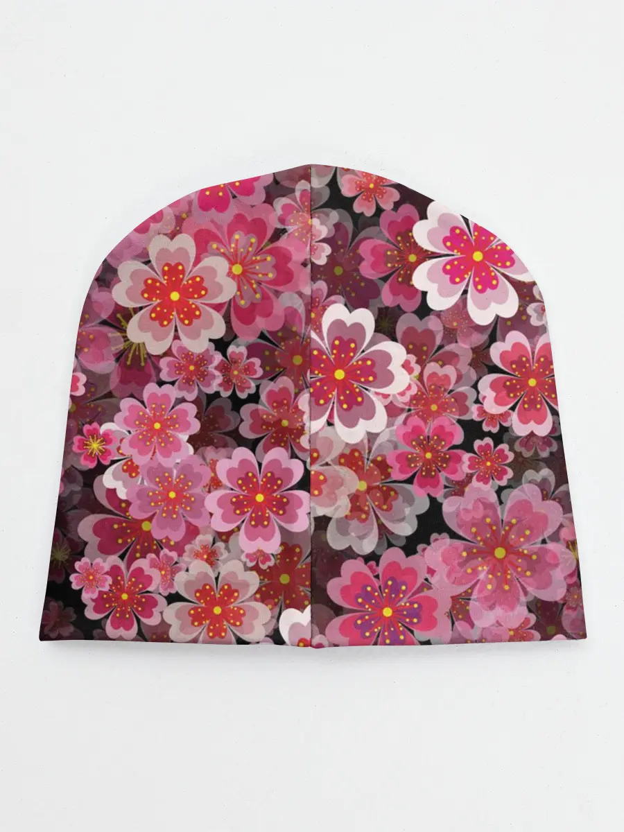 Детская шапка / Иероглифы и Сакура 3D