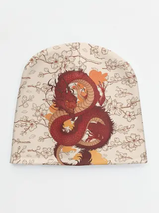 Детская шапка / Китайский Дракон и Сакура