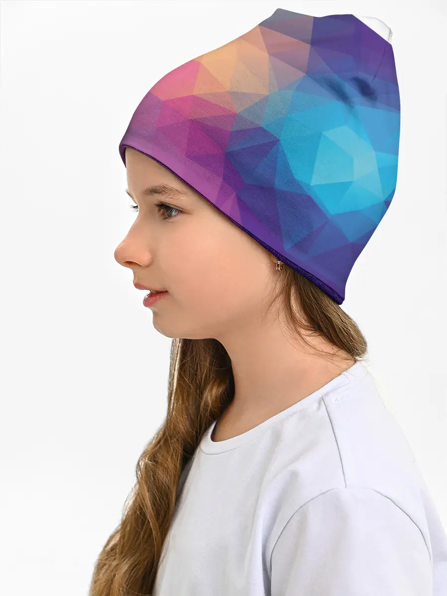 Детская шапка / Цветные полигоны - Градиент