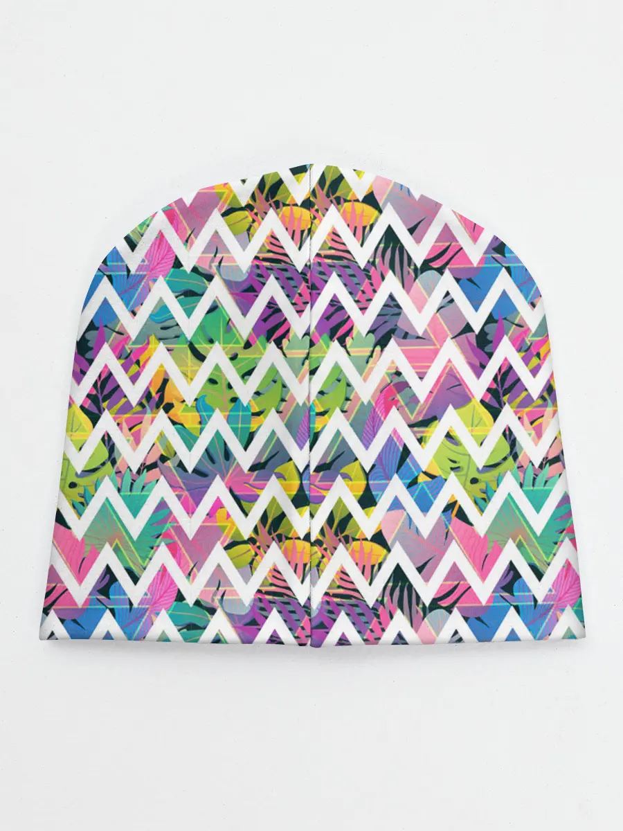 Детская шапка / Кривая линия и цветы