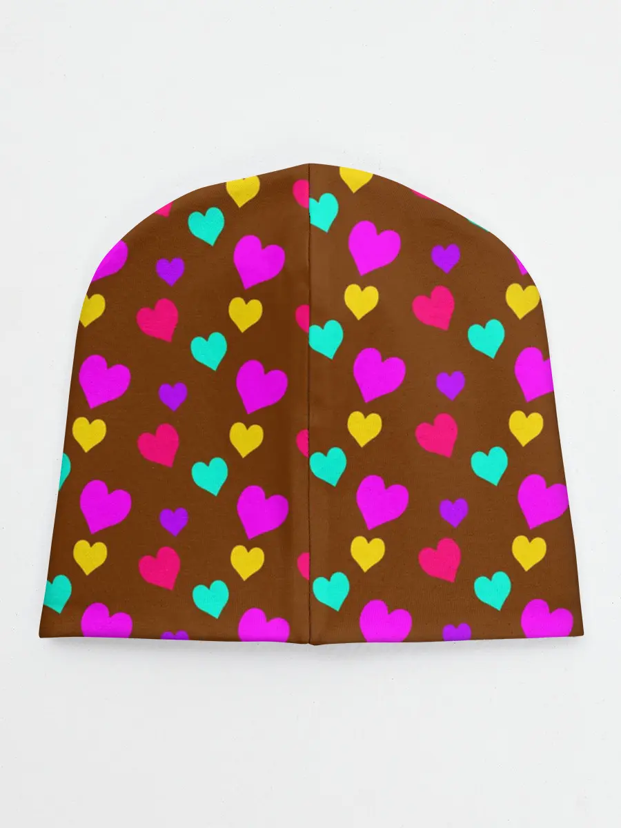 Детская шапка / сердечки разноцветные