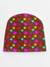 Детская шапка / сердечки разноцветные