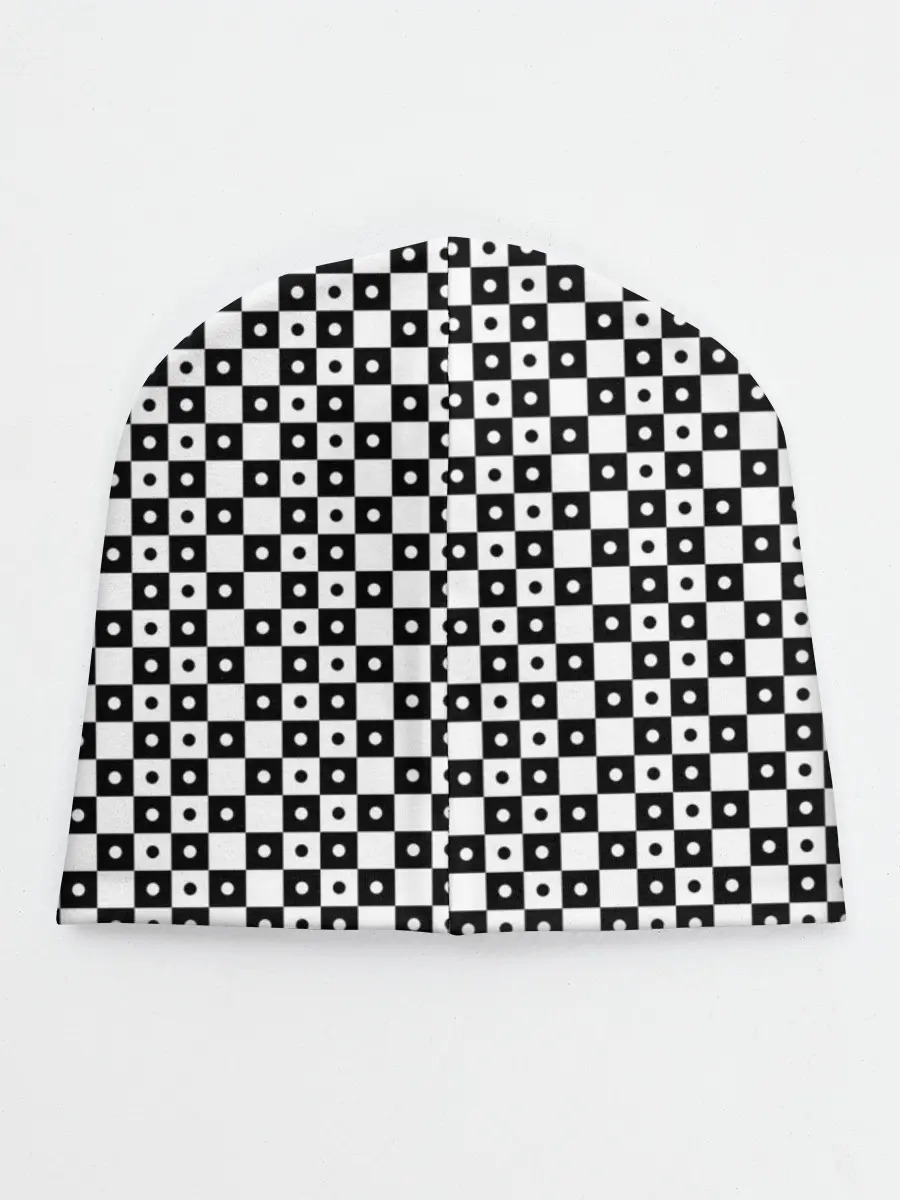 Детская шапка / ШАХМАТНАЯ КЛЕТКА В ГОРОШЕК