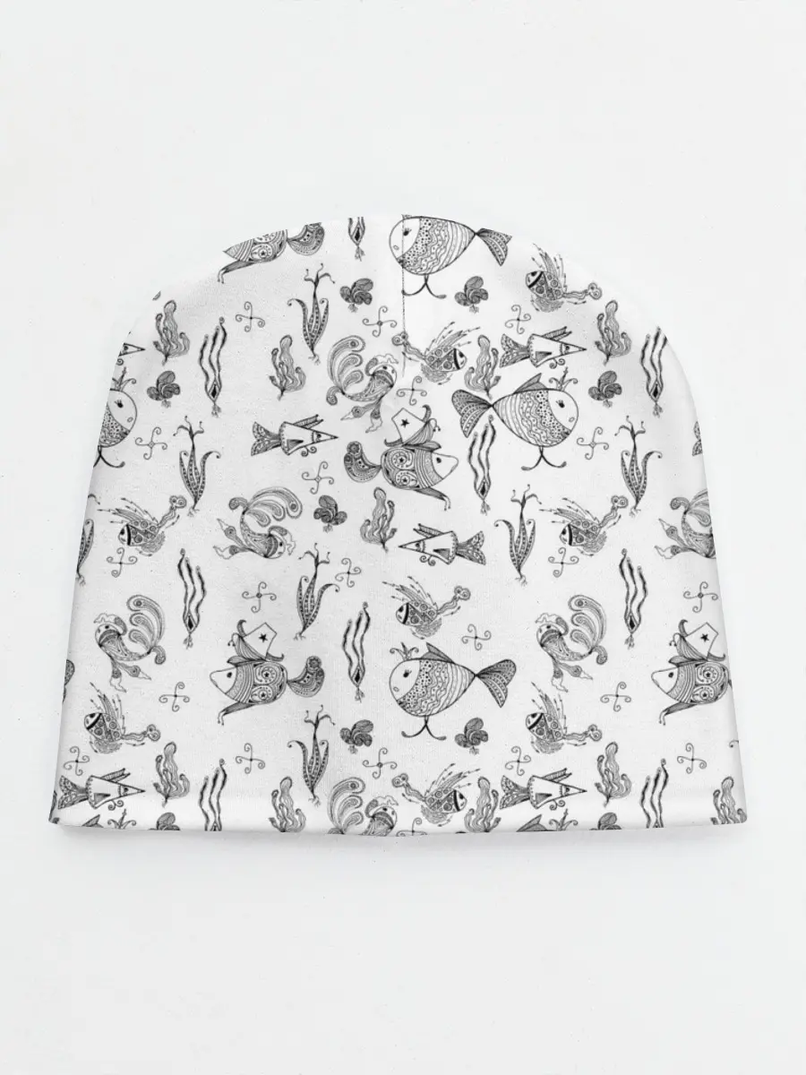 Детская шапка / Рисованные сказочные рыбки