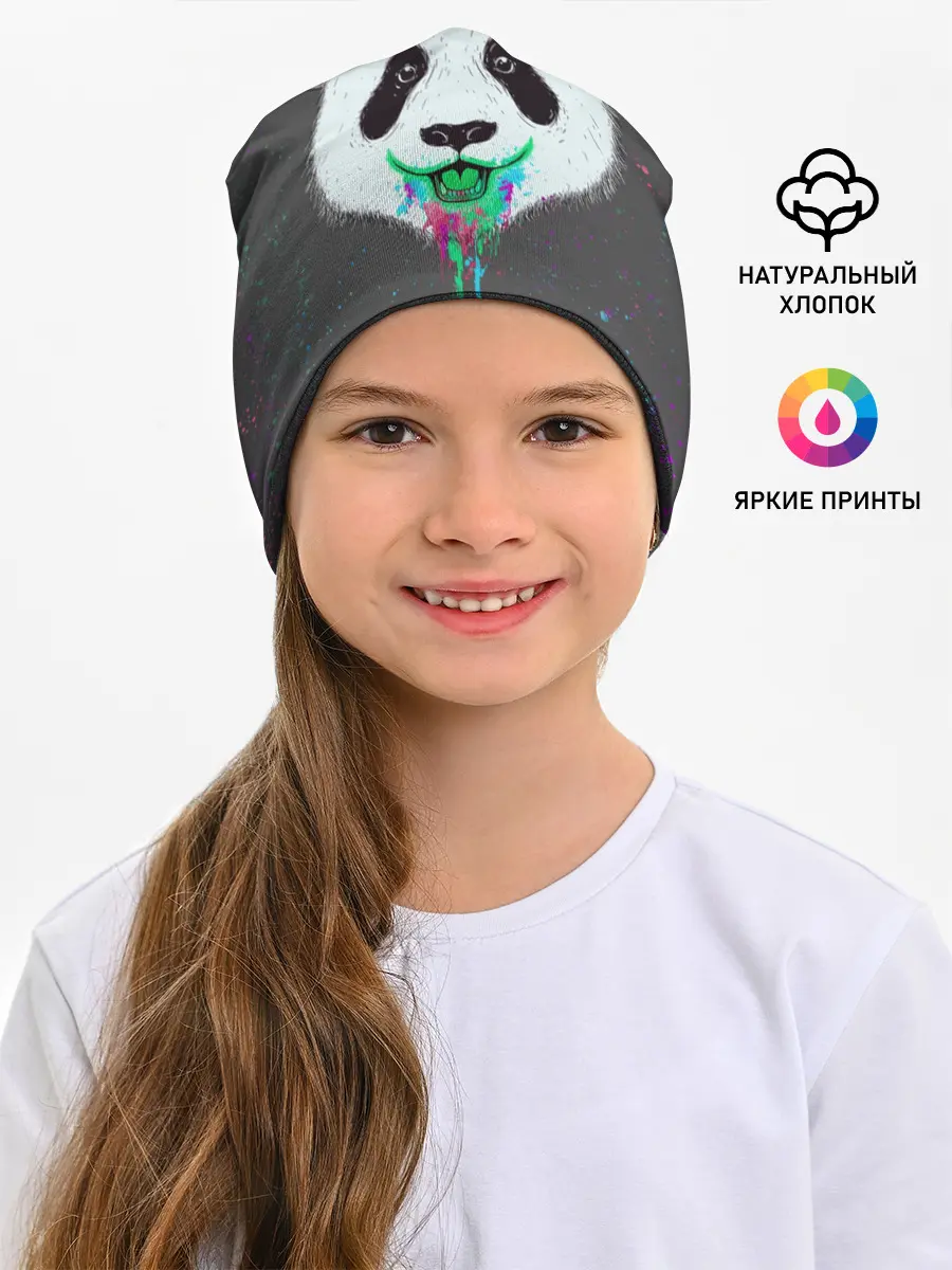 Детская шапка / Панда Краски Брызги