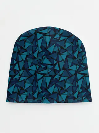 Детская шапка / Синий полигональный паттерн
