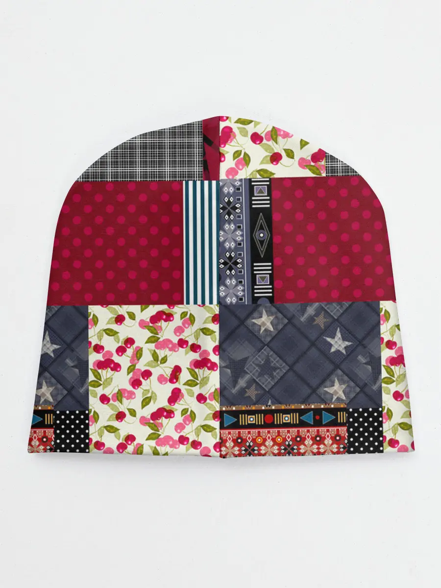 Детская шапка / Деревенский стиль. Пэчворк.