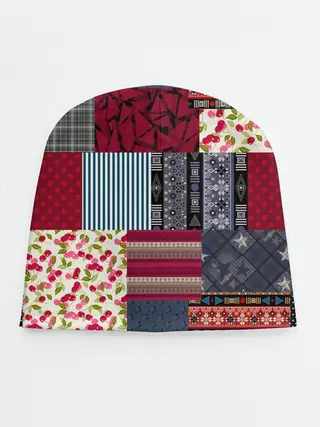 Детская шапка / Деревенский стиль. Пэчворк.