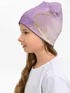 Детская шапка / Сиреневые разводы краски