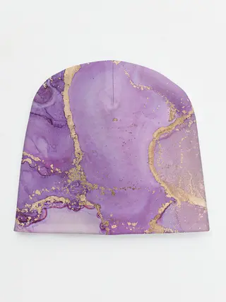 Детская шапка / Сиреневые разводы краски