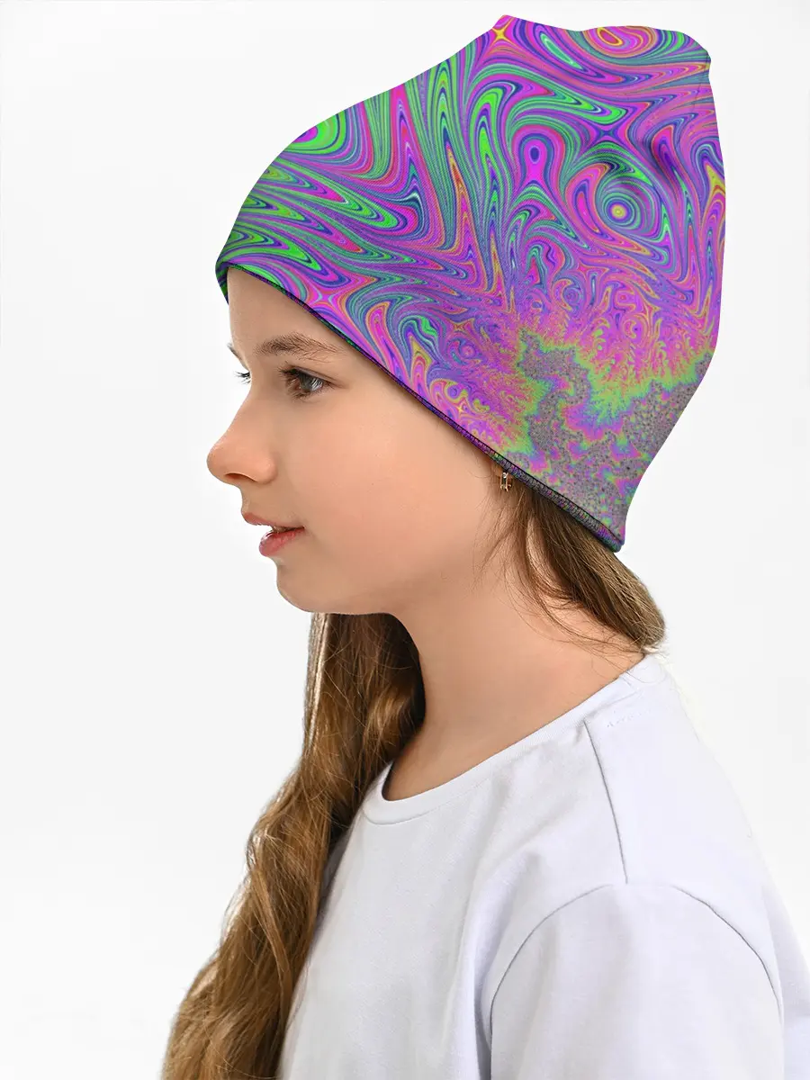 Детская шапка / Неоновый абстрактный узор