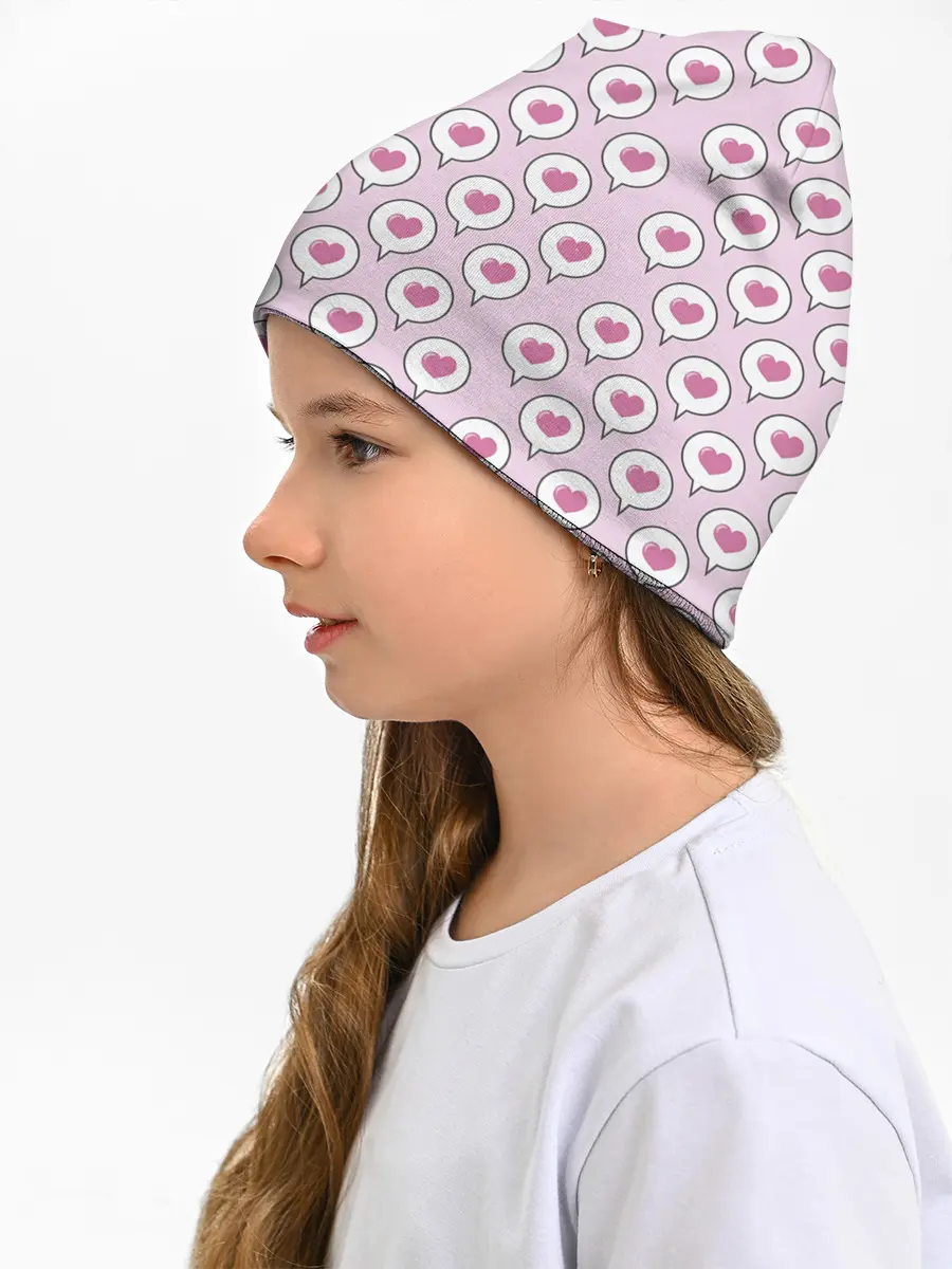 Детская шапка / Сердечки в облачках