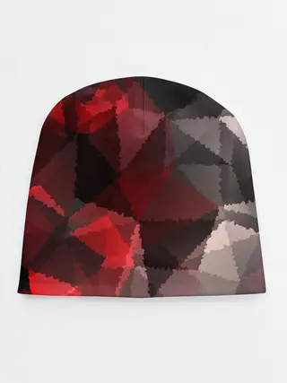 Детская шапка / Серо-красная абстракция