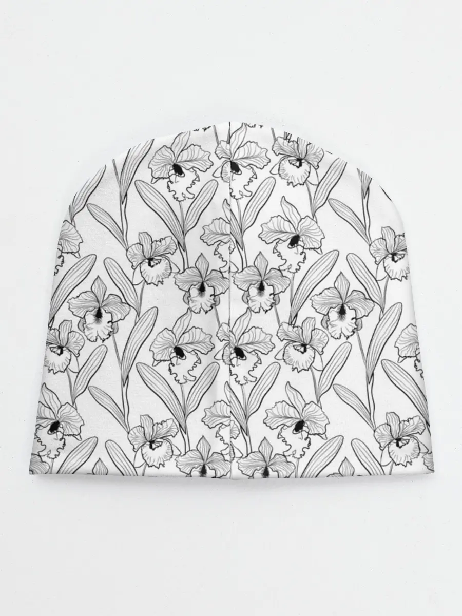 Детская шапка / Скетч. Цветы орхидеи