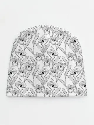 Детская шапка / Скетч. Цветы орхидеи