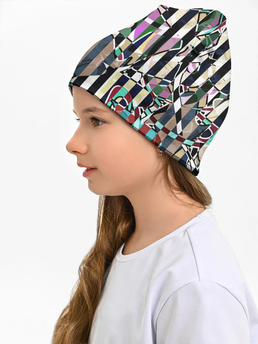 Детская шапка / Полосатый абстрактный узор