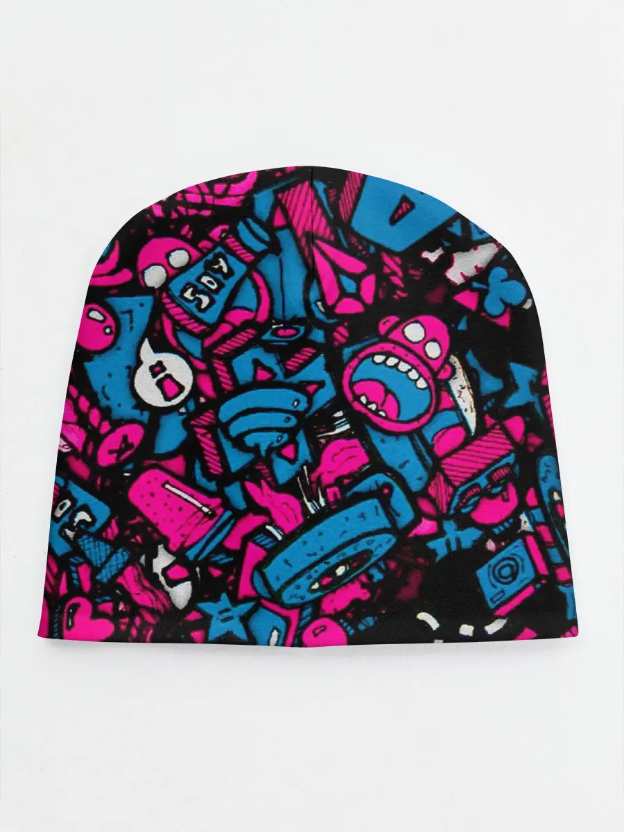 Детская шапка / Мультяшные кислотные картинки