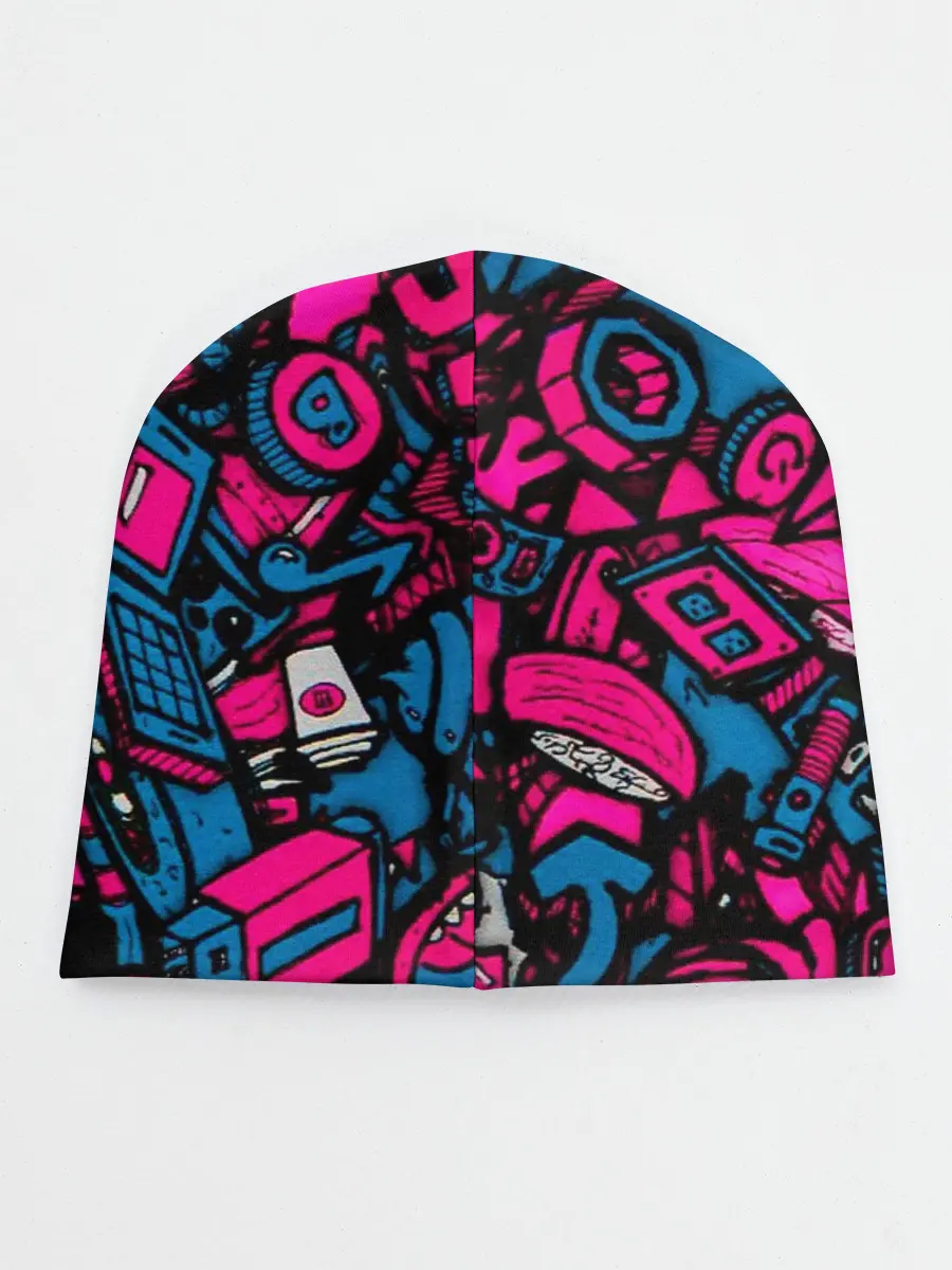 Детская шапка / Мультяшные кислотные картинки