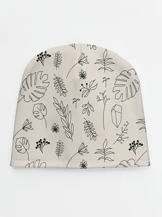 Детская шапка / Цветы и листья